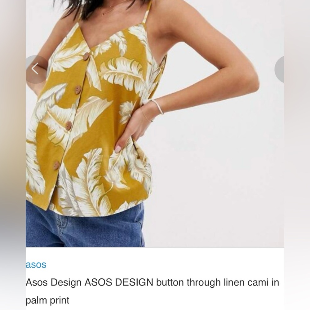 ASOS Design Button Through Linen Cami - Picture 4 of 7